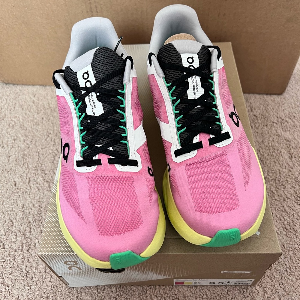 On Running On Cloudsurfer Next Sneakers Pink Limelight NIB cloudtec - Picture 2 of 7